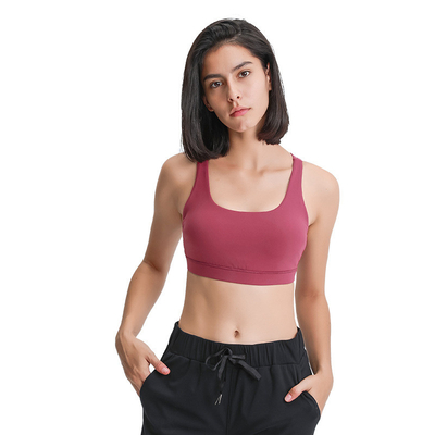 Women Yoga Criss Cross Back Strap Sports Bra 7 Colors Active Stretch Fitness Top
