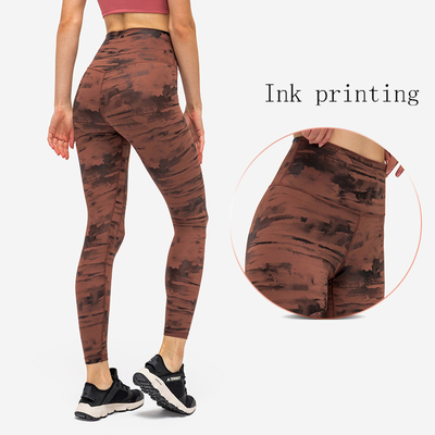 Ink Dye Patterned Yoga Leggings Pro Skin High Stretch Breathable Gym Pants