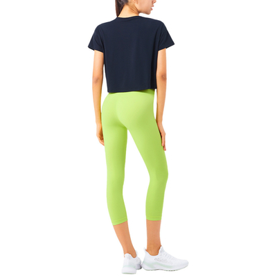 Nylon Ladies Short Sleeve Running Top Loose Casual Fitness Yoga Sports T Shirt