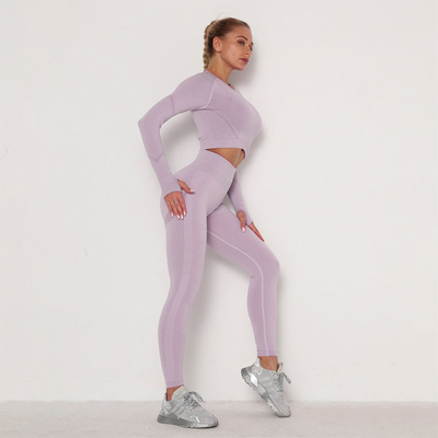 FashionThumb Hole Womens Seamless Gym Yoga Set High Waist Leggings Clothes