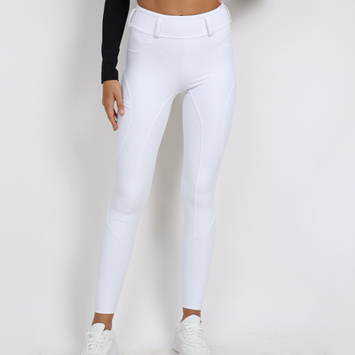 White Horse Riding Pants Full Seat Silicone Anti Pilling Womens Equestrian Breeches