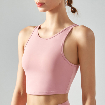 Boat Neck Recycled Womens Sports Bra High Impact Workout Underwear