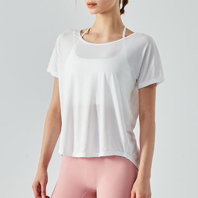 Lightweight Fitness Top Sports T Shirt Ladies Short Sleeve Quick Drying Yoga Blouse