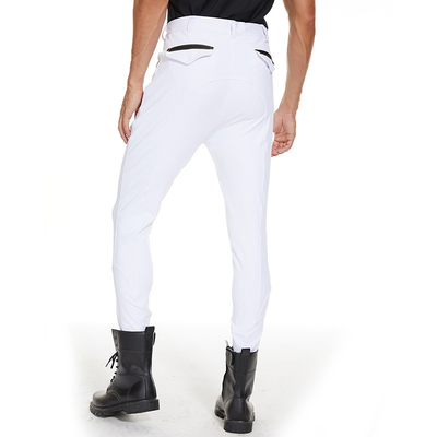 White Men Horse Riding Legging Half Knee Silicone Equitacion Breeches