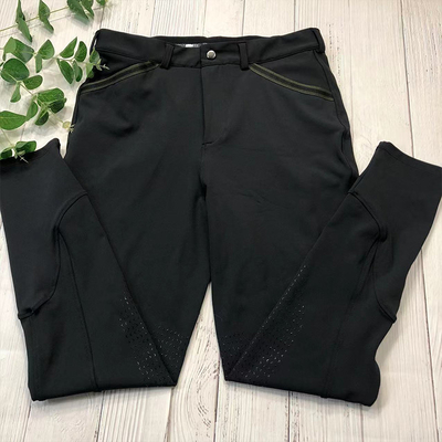 Black High Waisted Jodhpurs Breeches Horse Riding Pants For Male 320gsm