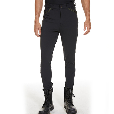 Black High Waisted Jodhpurs Breeches Horse Riding Pants For Male 320gsm