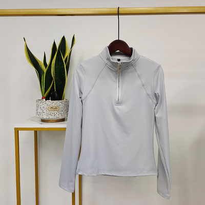Half Zipper Quick Dry Equestrian Long Sleeve Shirt Horse Riding Show Base Layer Tops