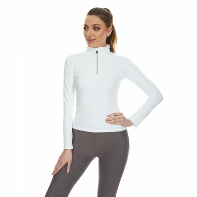 Purple Horse Riding Base Layer Women Equestrian Shirts Elastic Clothing