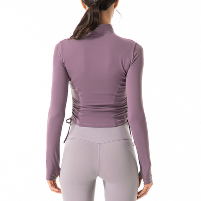 Drawstring Tops Zipper Horse Riding Jacket Soft Women Show Equestrian Clothing