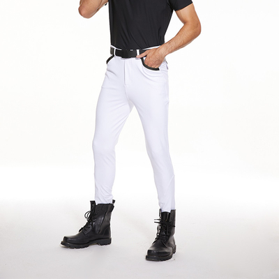 White Knee Silicone Grips Horse Riding Pants Anti - Pilling Equestrain Breeches