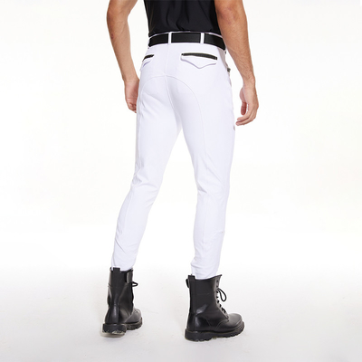 White Knee Silicone Grips Horse Riding Pants Anti - Pilling Equestrain Breeches