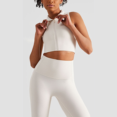 Front zipper fitness women's bra shock absorption sports vest