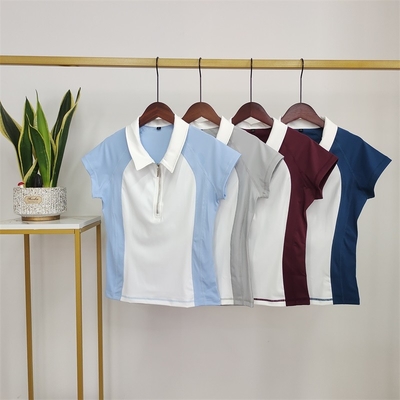 Burgundy Women Horse Riding Polo Shirts Half Zipper Equestrian Base Layer