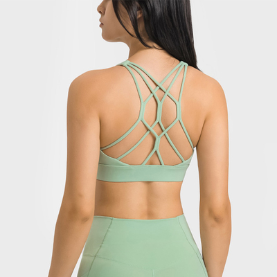 Multi Strand Cross Straps Sports Bra Womens High Elastic Yoga Bra