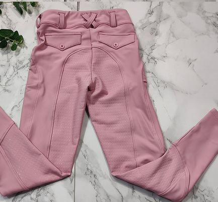100cm - 175cm Pink Four Way Stretch Horse Riding Pants Leggings For Kids