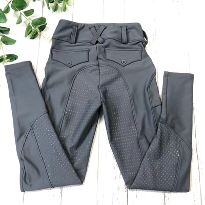 Girls Horse Riding Leggings With Side Pockets Kids Equestrian Breeches 280gsm