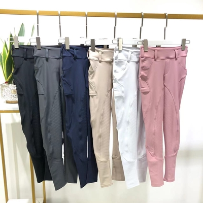 Quick Dry Full Seat Silicone Breeches Navy Blue Children's Equestrian Training Pants