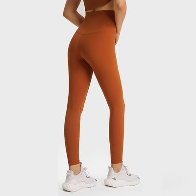 High Waist Nude Yoga Training Capri Pants With Hidden Side Pockets