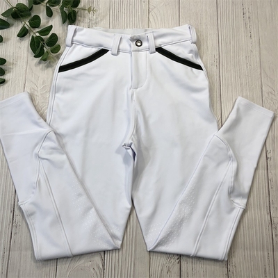 White Kids Horse Riding Pants Leggiings Knee Silicone Breeches