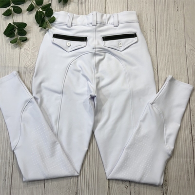 White Kids Horse Riding Pants Leggiings Knee Silicone Breeches