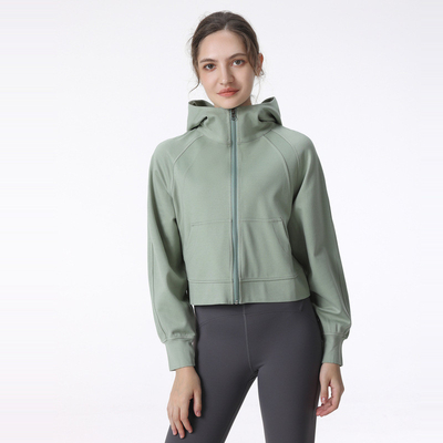 Black Yoga Sports Top Custom Women Running zipper Jacket Quick Dry