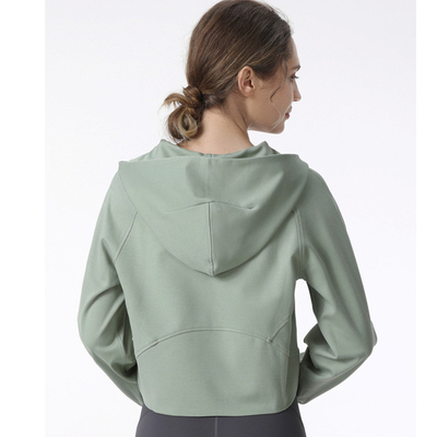 Black Yoga Sports Top Custom Women Running zipper Jacket Quick Dry