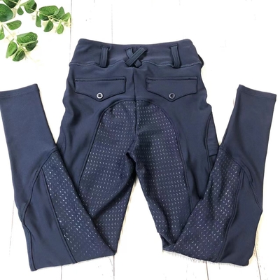 Little Grils Horse Riding Breeches Full Seat Silocne Equestrian Pants With Side Pocket