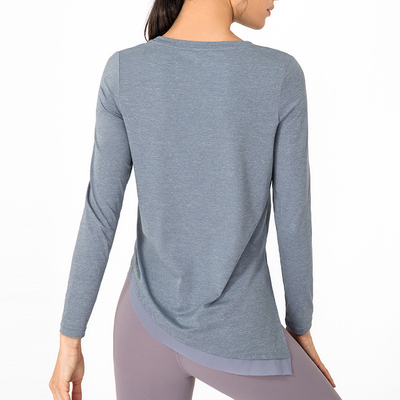 Orange Nude Yoga Long Sleeve Top Women'S Irregular Breathable Sports T - Shirt