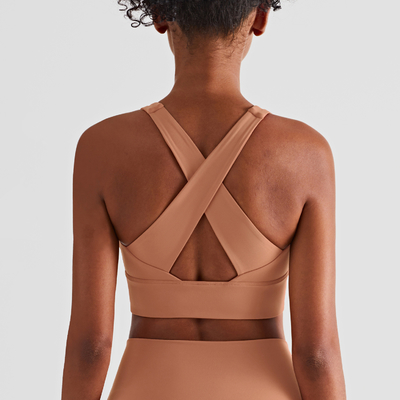 Wide Cross Straps Yoga Fitness Tops For Women Workout Running Bra