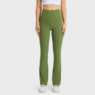 Flared Leg Pocket Yoga Pants Women High Wasit Leggings With Hidden Pocket