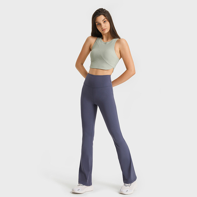 Flared Leg Pocket Yoga Pants Women High Wasit Leggings With Hidden Pocket