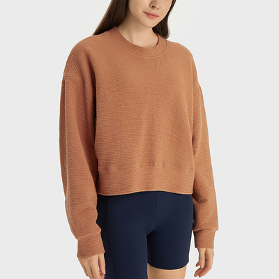 Drop Shoulders Women Sports Hoodies Tops Loose Cotton Sweatshirts
