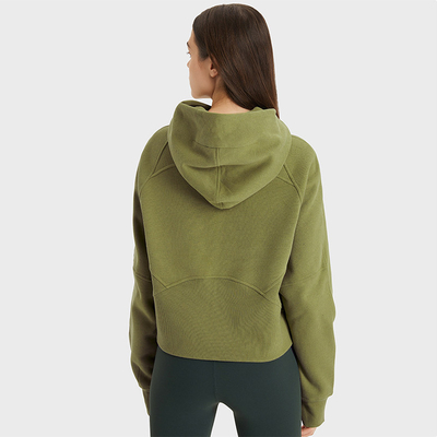 Loose Horse Riding Tops Anti - Wrinkle Fleece Fitness Tops Jacket With Thumb Hole
