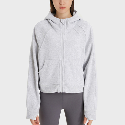 Winter Women's Casual Zip Up Hoodie Jacket Long Sleeve Hooded Sweatshirt With Pockets