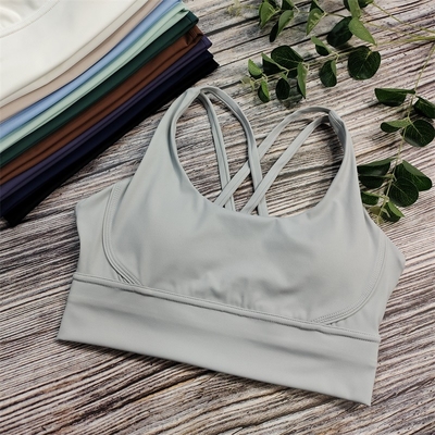 ODM Women's Strappy Sports Bras Removable Chest Padded Sports Bra Criss Cross Back