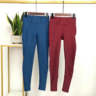 Breathable Horse Riding Pants With Pocket Blue Equestrian Brushed