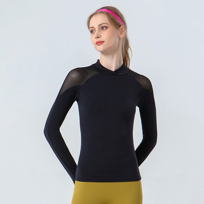 Women's Equestrian Base Layer Long Sleeve Thumb Hole Horse Riding Shirts Mesh Tops