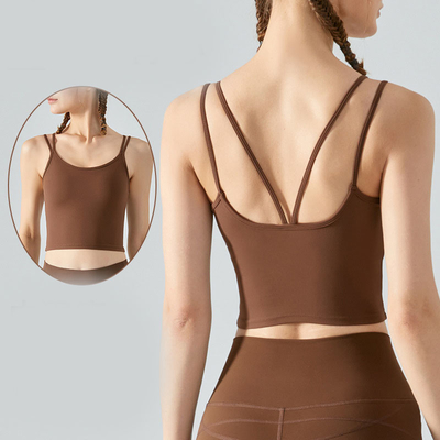 Running Shock Proof Womens Sports Bra Vest Slim Shoulder Strap Bra