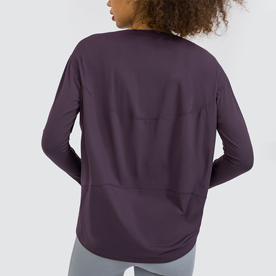 Breathable Women's Long Sleeve Shirts Running Workout Performance Tee