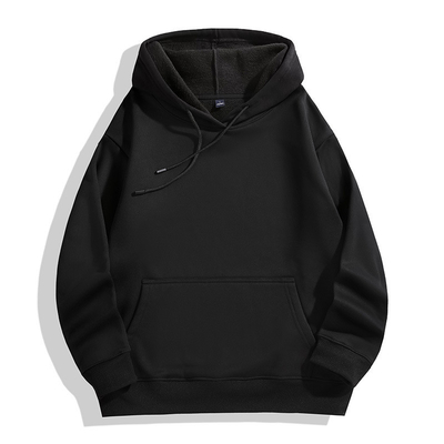 350g Thick Fleece Men Pullover Hoodies Winter Warm Sweatshirt With Hat