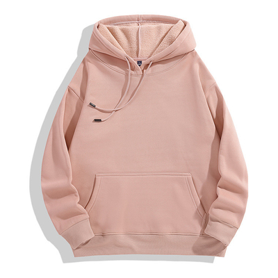 Pink S-5XL Fleece Warm Ladies Yoga Tops Thickened Outdoor Sports Hoodie