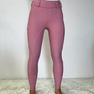 Little Girls Pink Cute Horse Riding Pants Leggings With Pockets Stretchy