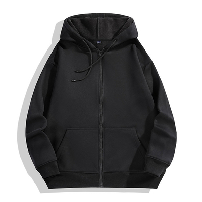 350g Cashmere Full Zipper Hooded Sweater Sports Casual Thickened Fitness Running
