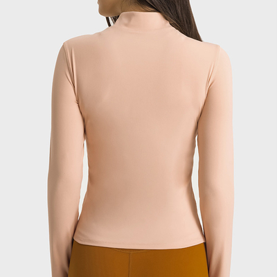 Nylon Half Zipper Equestrian Base Layer Women Elastic Horse Riding Long Sleeve