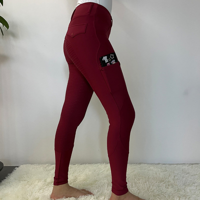 Winter Fleece Arrow Women Silicone Horse Riding Pants With One Pockets