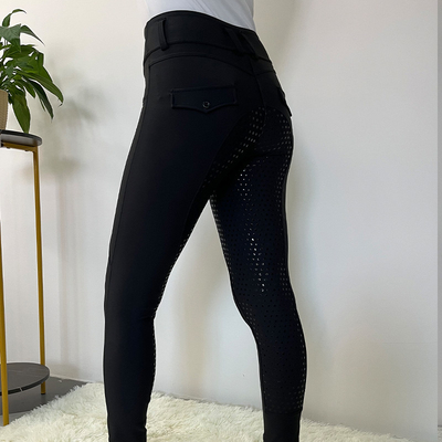 5 Colors Black Polyester Riding Breeches Silicone Ladies Horse Leggings