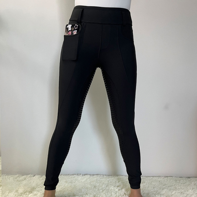 5 Colors Black Polyester Riding Breeches Silicone Ladies Horse Leggings