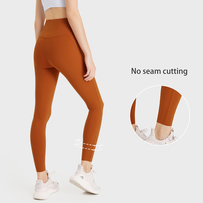Solid Color High Elasticity Pocket Yoga Pants Naked Feeling Sports Leggings
