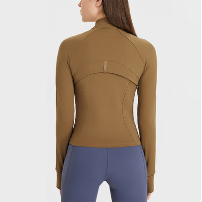 Zipper Pocket Horse Riding Tops Stand Collar Equestrian Jackets With Thumb Hole