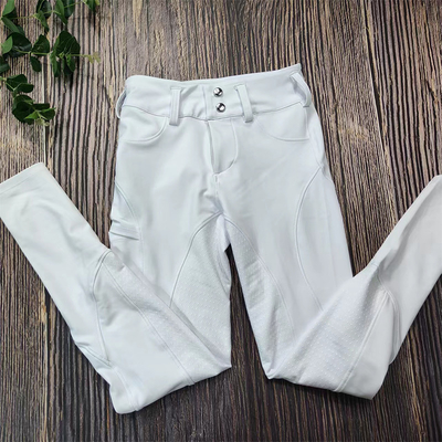 XS 280gsm Elastic Silicone Horse Legging Women Button Riding Breeches